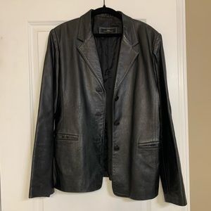 Genuine Leather Blazer Jacket